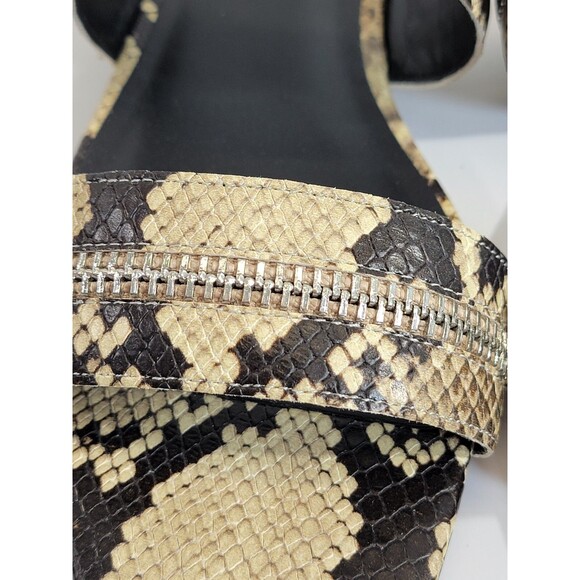 NEW Rebecca Minkoff 9.5 Marciann Too Sandal Snake Embossed Flats Slip On - Picture 3 of 10